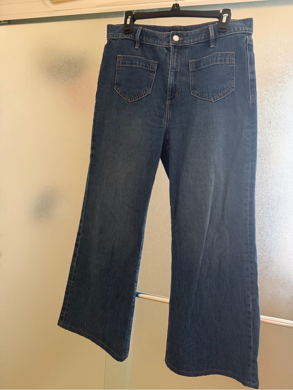 Ann Taylor. 10. Dark Blue Wide-Leg Women's Jeans